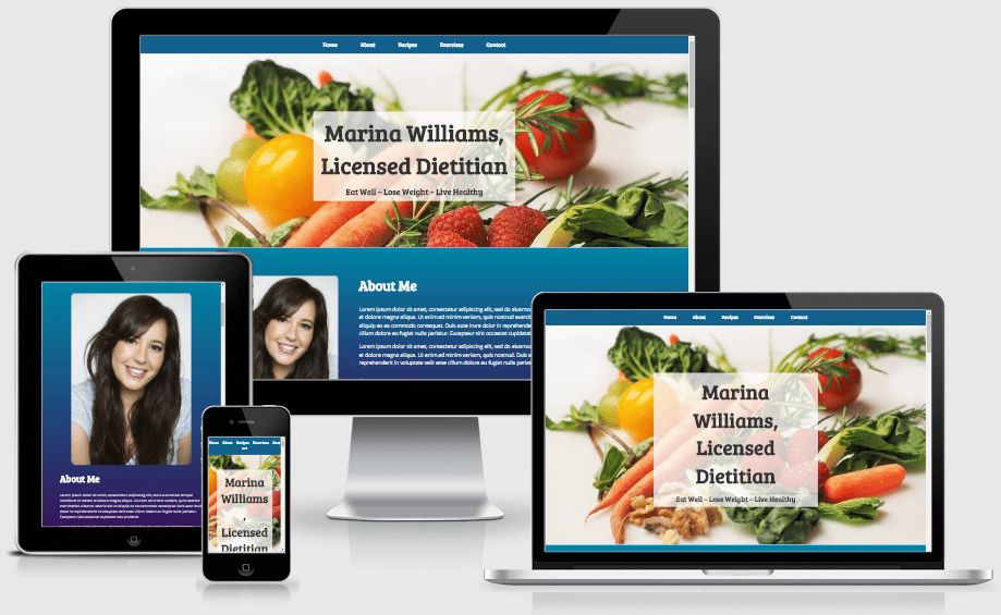 A pack of 2 Divi page layouts that designed specifically for a Dietitian website.