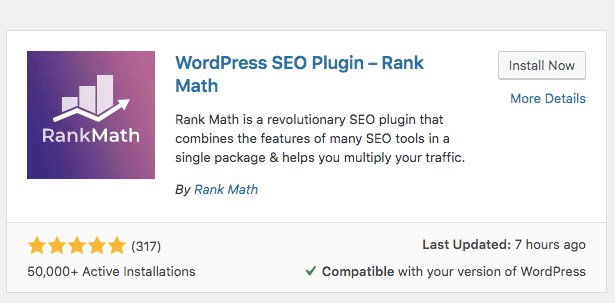 Rank Math SEO Install