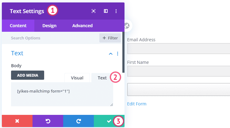 Easy Forms for Mailchimp in Divi Module