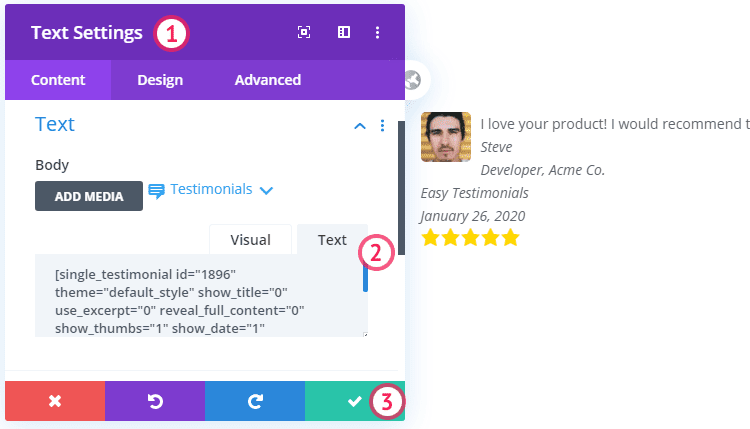 Easy Testimonial plugin with Divi Theme