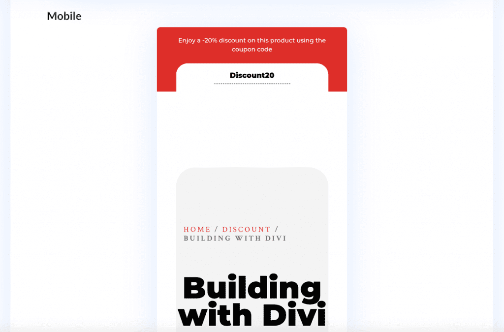 Divi coupon code bar