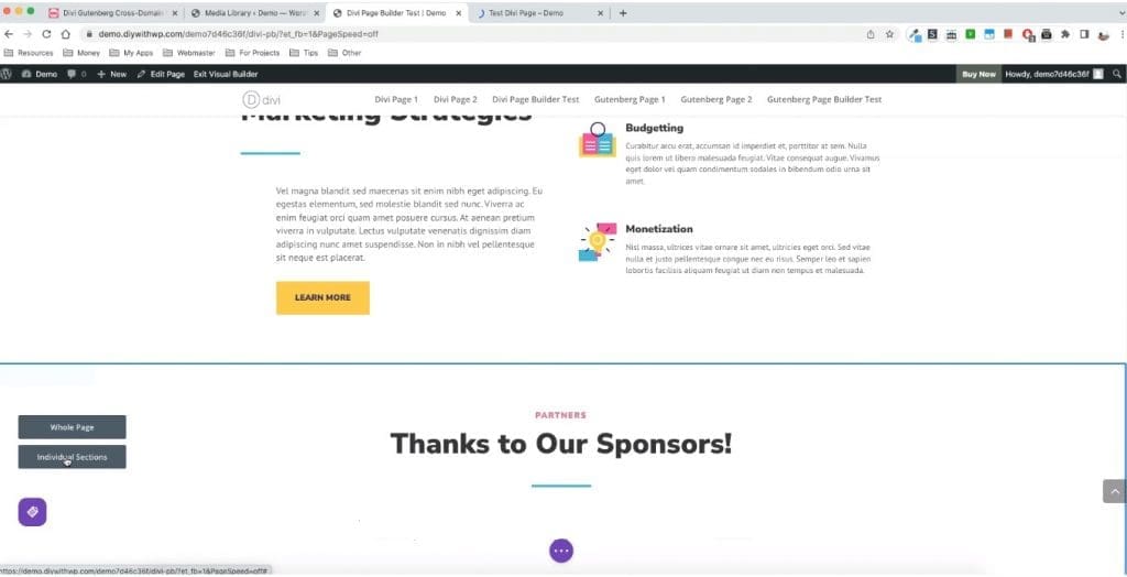 How To Copy Individual Sections of a Page on Divi Builder