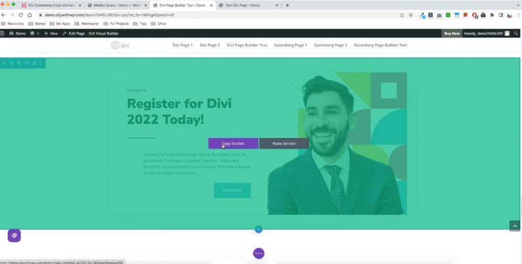 How To Copy Individual Sections of a Page on Divi Builder