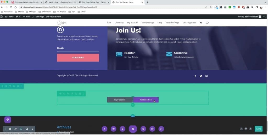 How To Copy Individual Sections of a Page on Divi Builder
