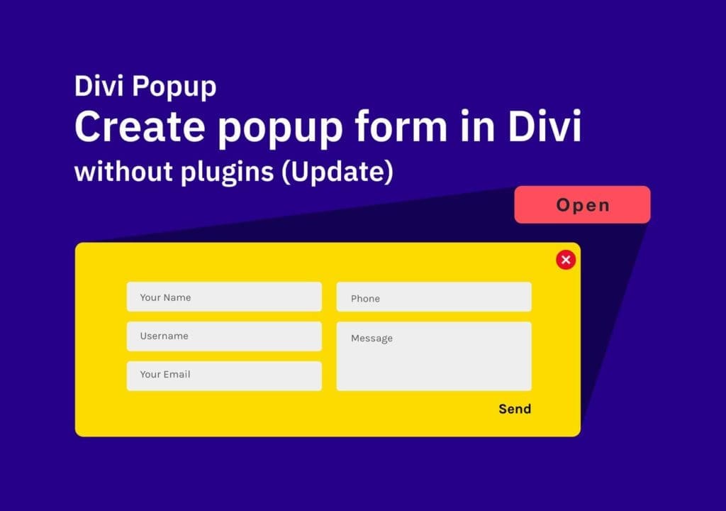 Divi Popup: How to create popup contact form without plugins (Update)